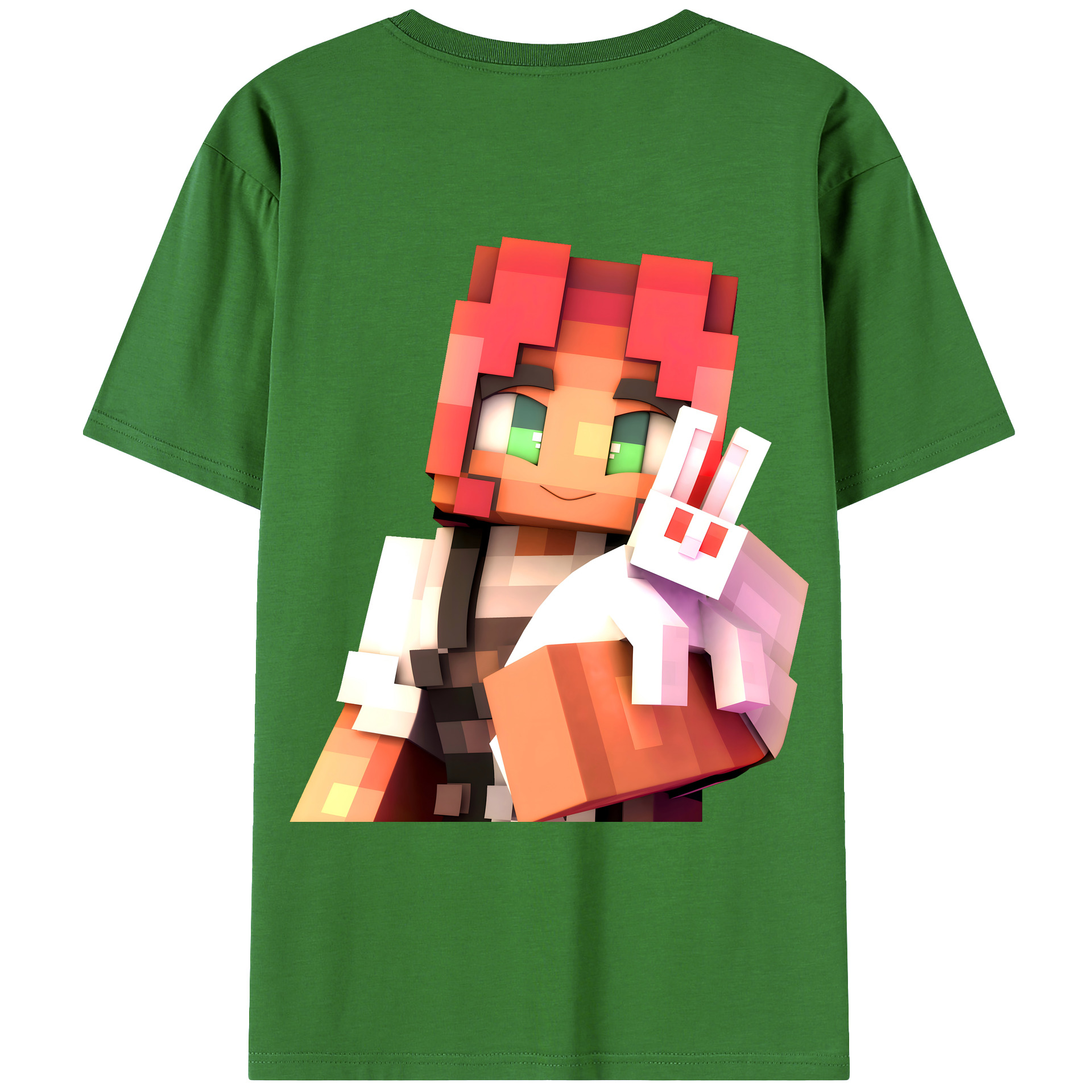 （画像用） マインクラフト ブロックの世界 Minecraft MC Block world レディース半袖Tシャツ(バックプリント)